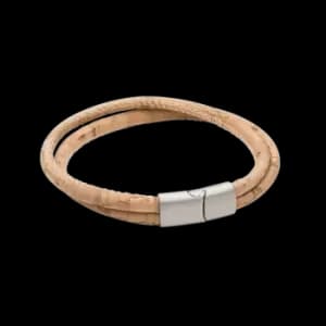 Cork Tubular Double Row Bracelet Steel Clasp Bracelet B5377