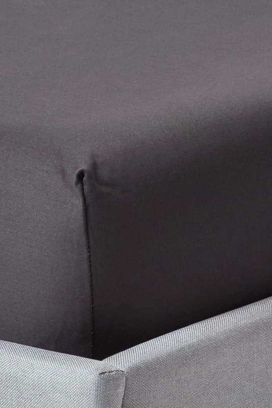 Homescapes Dark Charcoal Grey Egyptian Cotton Deep Fitted Sheet 1000 Tc, Double