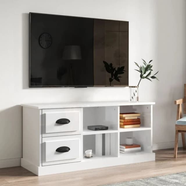VIDAXL TV Cabinet High Gloss White 102x35.5x47.5cm Engineered Wood Vidaxl 8720845790684