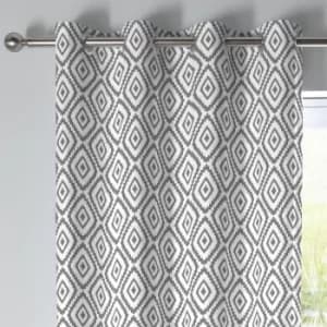 Fusion Navaho Charcoal Eyelet Curtains Charcoal