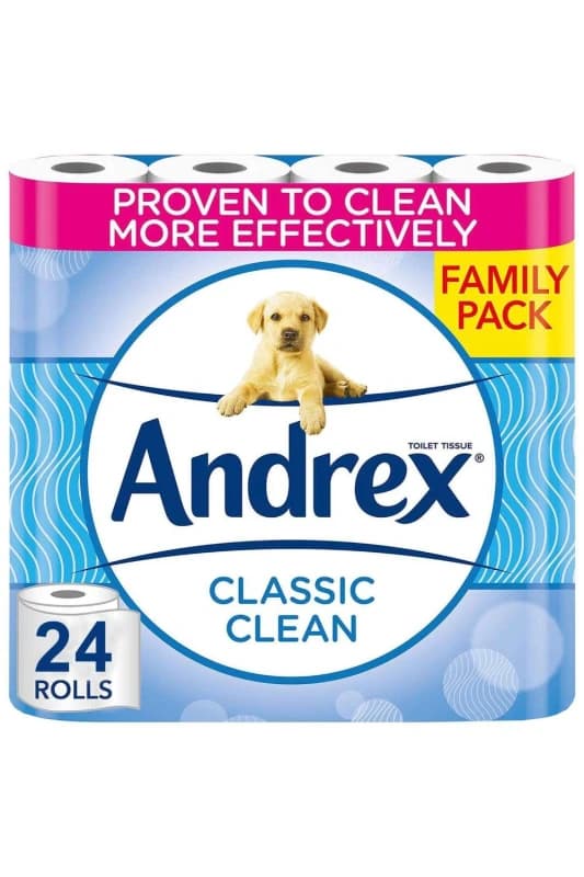 Andrex Andrex Complete Clean Toilet Tissue Standard 4x6 Rolls White (Pack of 24) 4480125 4480125