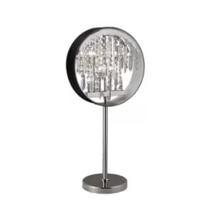 Geo Table Lamp Black Shade 7 Light G4 Polished Chrome/Crystal, NOT LED/CFL Compatible