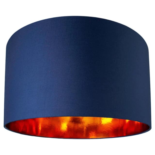 Happy Homewares Contemporary Cotton Lamp/Light Shade with Shiny Paper Inner in Midnight Size: 14" Midnight Unisex 14"