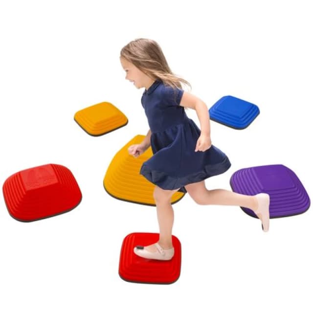 AIYAPLAY Balance Stepping Stones, 6PCs Sensory Toy Gift for Kids Aged 3-8 Multi