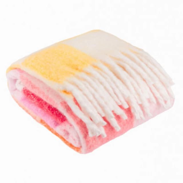 Furn Furn Maisie Checked Tasselled Throw in Yellow Size: 130cm x 180cm Yellow 130cm x 180cm Unisex 5025532364982