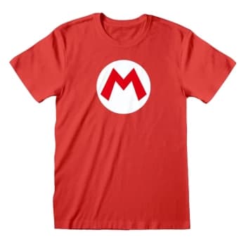 Nintendo Super Mario - Mario Badge Unisex Large T-Shirt - Red
