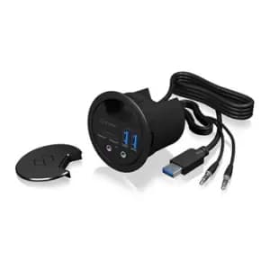 ICY BOX USB 3.0 Desk Hub with Type-C, Type-A and audio