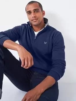 Crew Clothing Classic Half Zip Sweatshirt, Dark Blue Size M Men