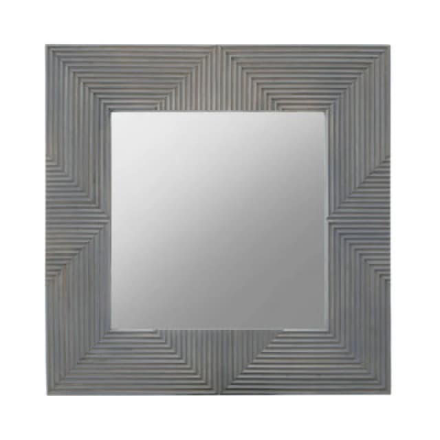 Orsina Suar Wall Mirror, Grey, Wood, Wood