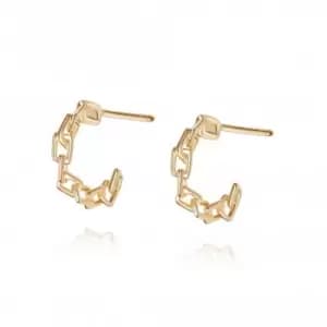 Greta Huggie Hoop 18ct Gold Plate Earrings HUG11_GP