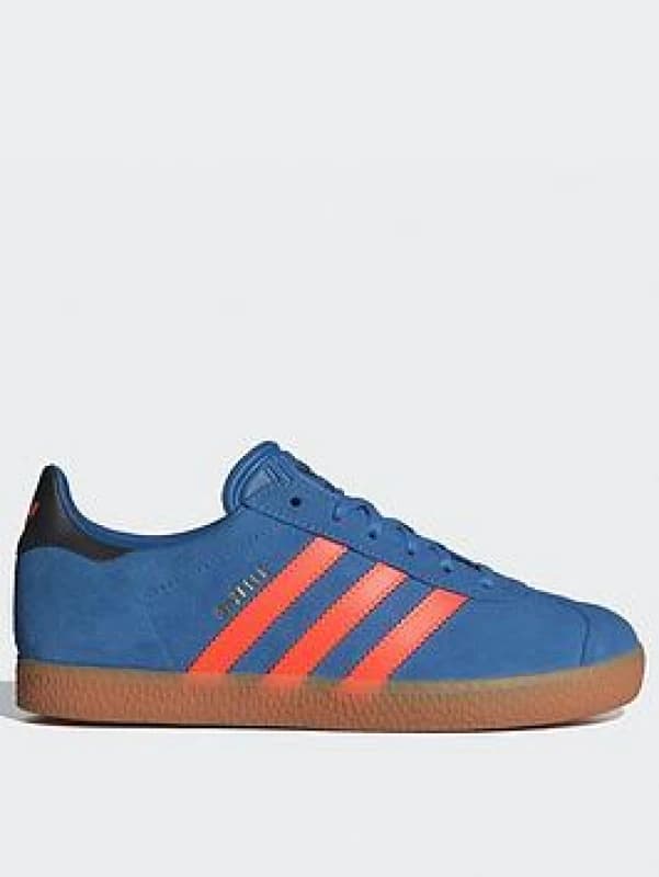 adidas blue multi gazelle Boys Youth trainers Blue Multi UK 4 (EU 36?)