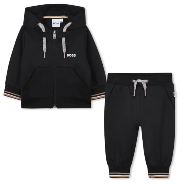 Boss Kids Full Zip Closed Cuff Joggers Black male 6M