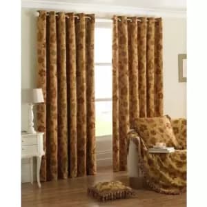 Riva Home Zurich Ringtop Curtains (90x90 (229x229cm)) (Gold) - Gold