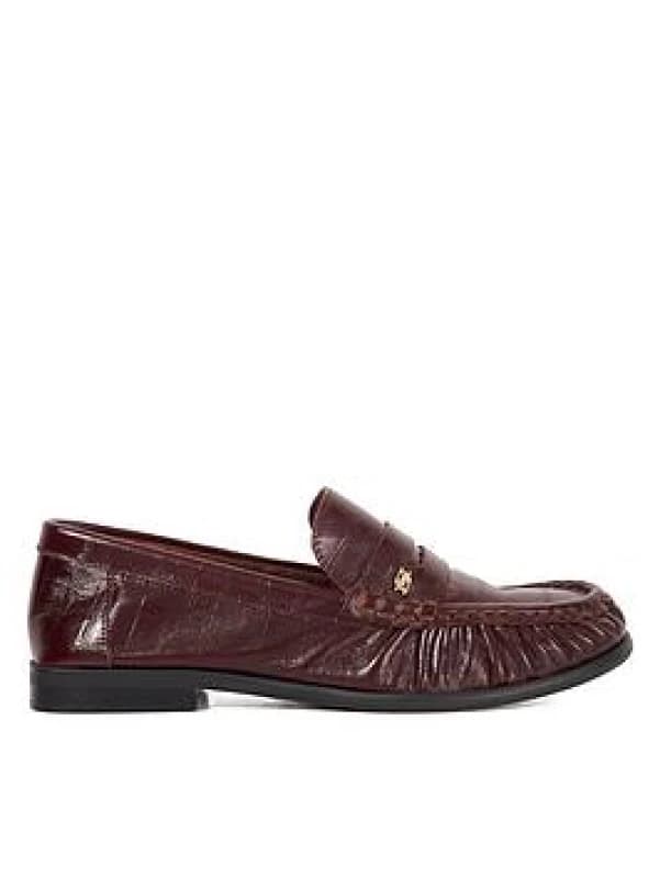 Dune London Womens 'Grisella' Leather Loafers in Burgundy Size: 3 Burgundy Female 3