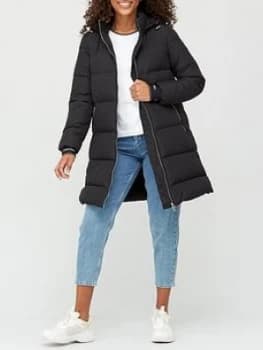 Calvin Klein Logo Padded Coat - Black