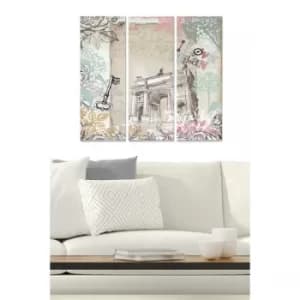 MDF220096252 Multicolor Decorative MDF Painting (3 Pieces)