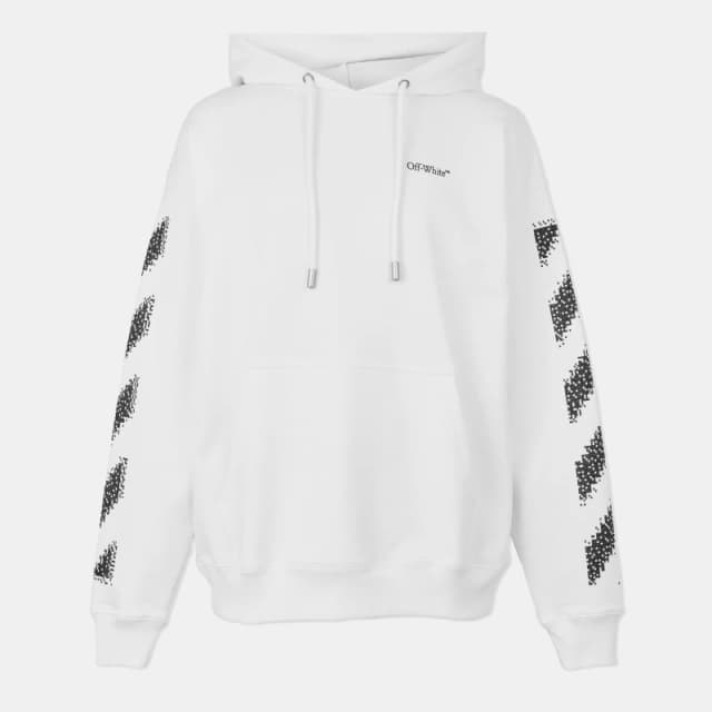 Off White Mens Skate Pull Over Hoodie White-Black male XS