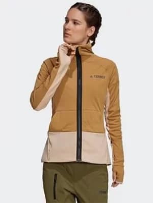 adidas Terrex Zupahike Hooded Fleece Jacket, Brown, Size S, Women