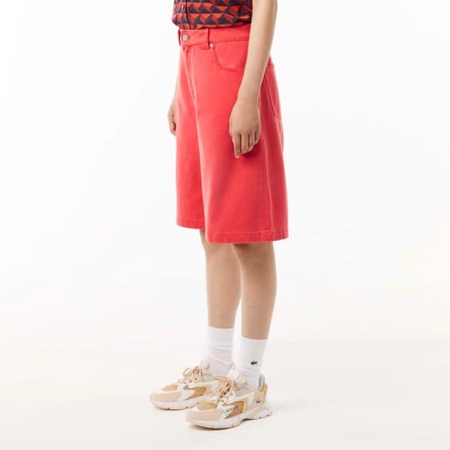 Lacoste Long Natural Dye Bermuda Shorts Red female 8