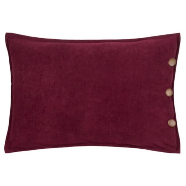 Furn furn. Effron Washed Velvet Polyester Filled Cushion in Red Red One Size Unisex 5025532800817