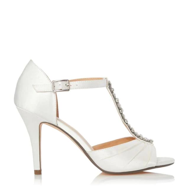 Roland Cartier Ivory 'Maggie' Stiletto Heel T-Bar Sandals - 3