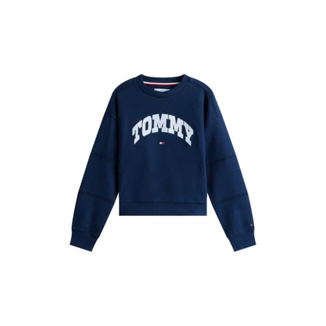 Tommy Hilfiger Kids Varsity Crew-Neck Relaxed Fit Sweatshirt Night Navy C1G female 8Y