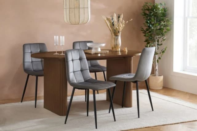 Birlea Axel Walnut 160cm Dining Table and 4 Chair Set