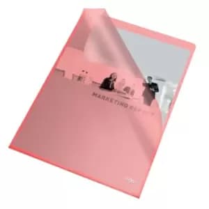 Quality A4 Document Folder, Red Embossed, 115MIC, Cut Flush, Copy Safe, Pack of 100