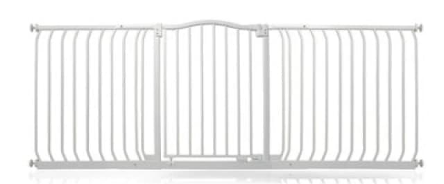Safetots Curved Top Safety Gate, 188Cm - 197Cm, Matt White, Pressure Fit Stair Gate