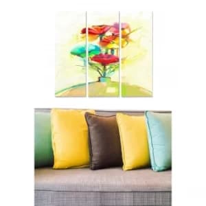 MDF8609154 Multicolor Decorative MDF Painting (3 Pieces)