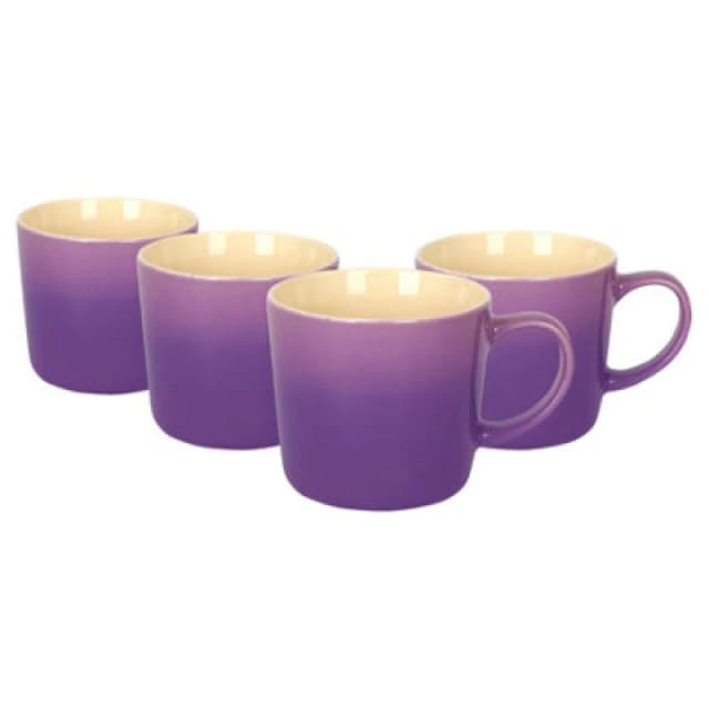 Argon Tableware New Bone China Ombre Mugs - 330Ml - Purple - Pack Of 4