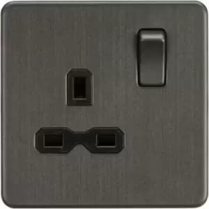 Knightsbridge - Screwless 13A 1G dp Switched Socket - Smoked Bronze 230V IP20