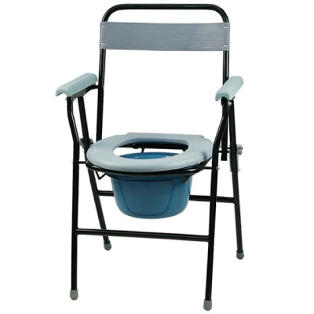 Gr8 Home Folding Steel Commode Toilet Chair Foldable Seat And Pan Portable Disability Aid