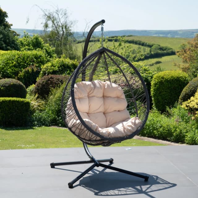 Artemis Home Lynton Garden Hanging Egg Chair in Cream Cream Unisex