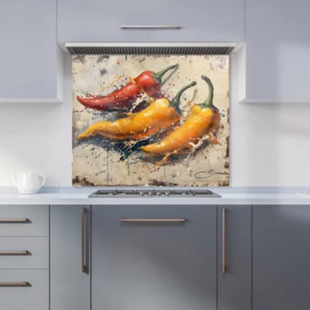 Warren Reed Designer Vivid Burst: Pepper Splash Kitchen Splashback