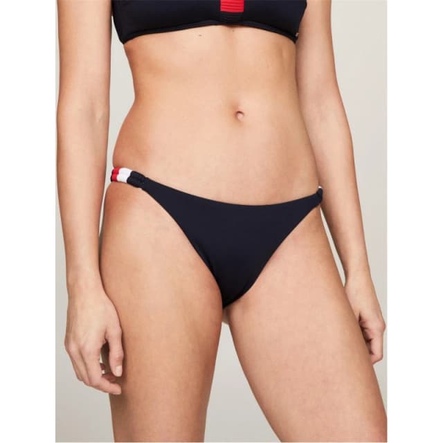 Tommy Hilfiger Cheeky Thong Bikini Bottom - Blue Blue 10