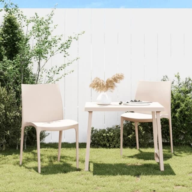 vidaXL Garden Chairs 2 pcs Cream 50x46x80cm Polypropylene, Cream 364733