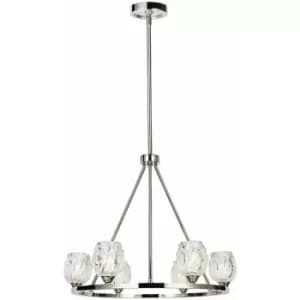 Loops - 6 Bulb Chandelier LIght Highly Polished Nickel LED G9 3.5W