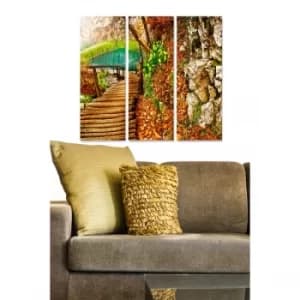 MDF47207383 Multicolor Decorative MDF Painting (3 Pieces)