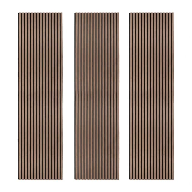Monstershop Acoustic Slat Wall Panels x 3 - Dark Walnut in Brown Brown Unisex
