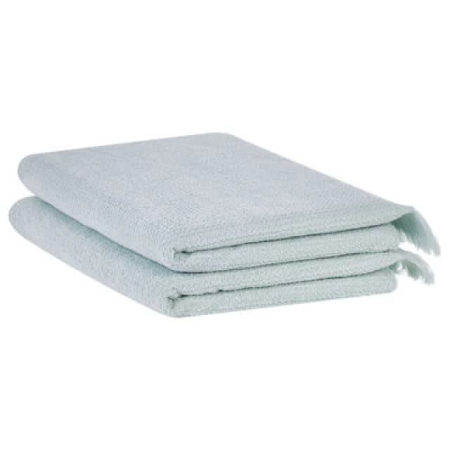 Beliani Set Of 2 Towels Atiu Terry Cotton Mint Green