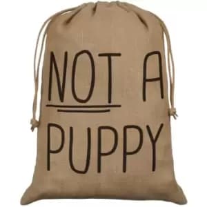 Grindstore Not A Puppy Hessian Christmas Santa Sack (One Size) (Brown/Black) - Brown/Black
