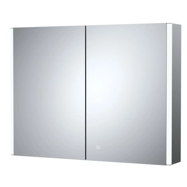 Balterley Touch Sensor Mirror Cabinet 2 Shelves Demister Shaver Socket 800mm White