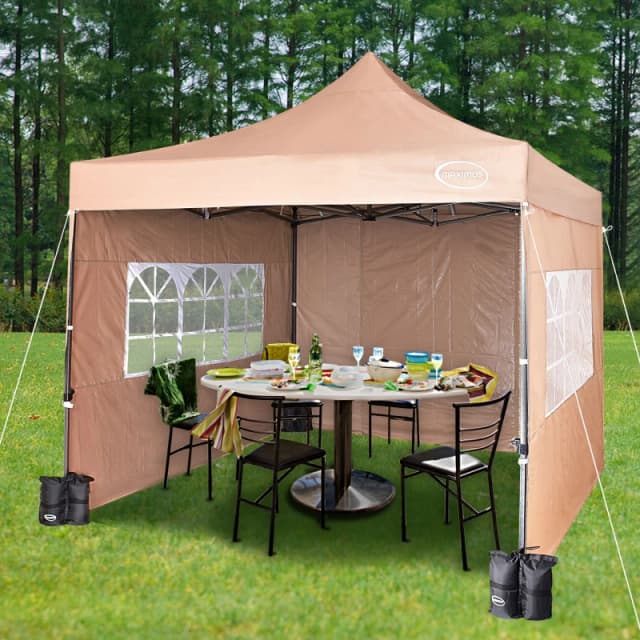 MCC DIRECT Mcc Direct - maximus Heavy Duty Gazebo 3x3m Pop Up Commercial Gazebo Market Stall Marquee ws beige GZ3118