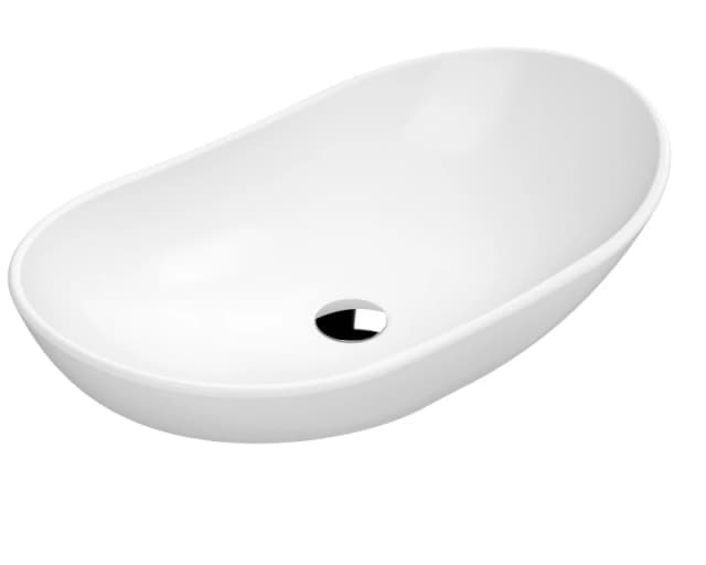 Balterley Round Ceramic Countertop Vessel Without Overflow Matt White 615mm White