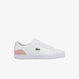 Lacoste Womens Lerond BL Leather and Synthetic Trainers Size 4 UK White & Light Pink