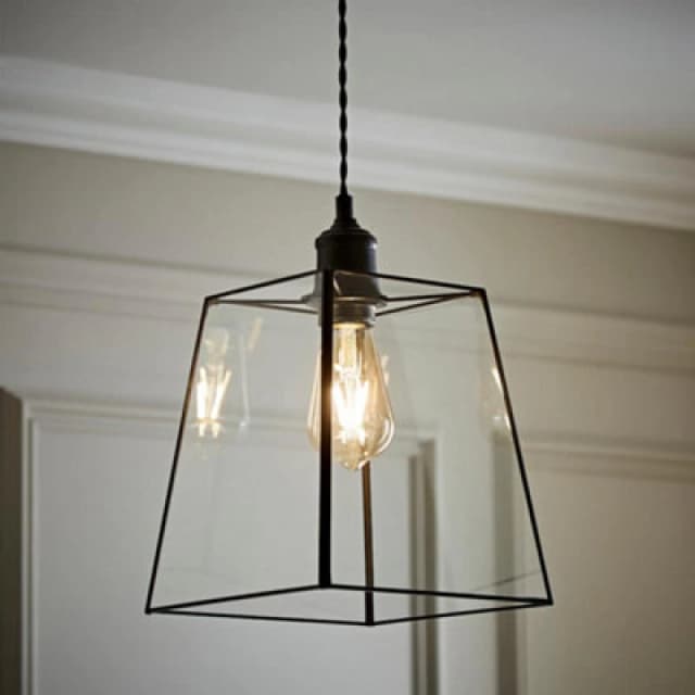 ValueLights ValueLights Susie Glass Pendant Lantern Case Easy Fit Lamp Shade in Black One Size Unisex 5016529267805