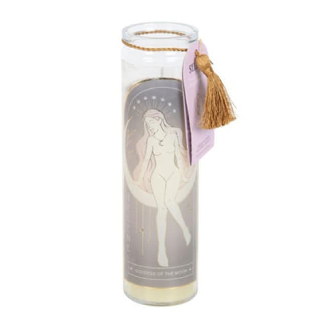 Something Different Something Different Selene Amethyst Crystal Tube Candle in Cream Cream One Size Unisex 5063703960601
