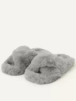 Accessorize Luxe Footbed Slider, Grey, Size L, Women