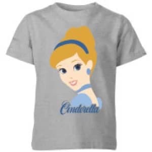Disney Princess Colour Silhouette Cinderella Kids T-Shirt - Grey - 11-12 Years